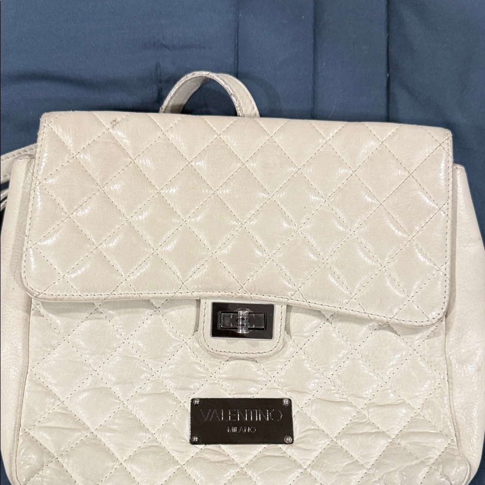 Valentino Cream Quilted Women's Backpack
